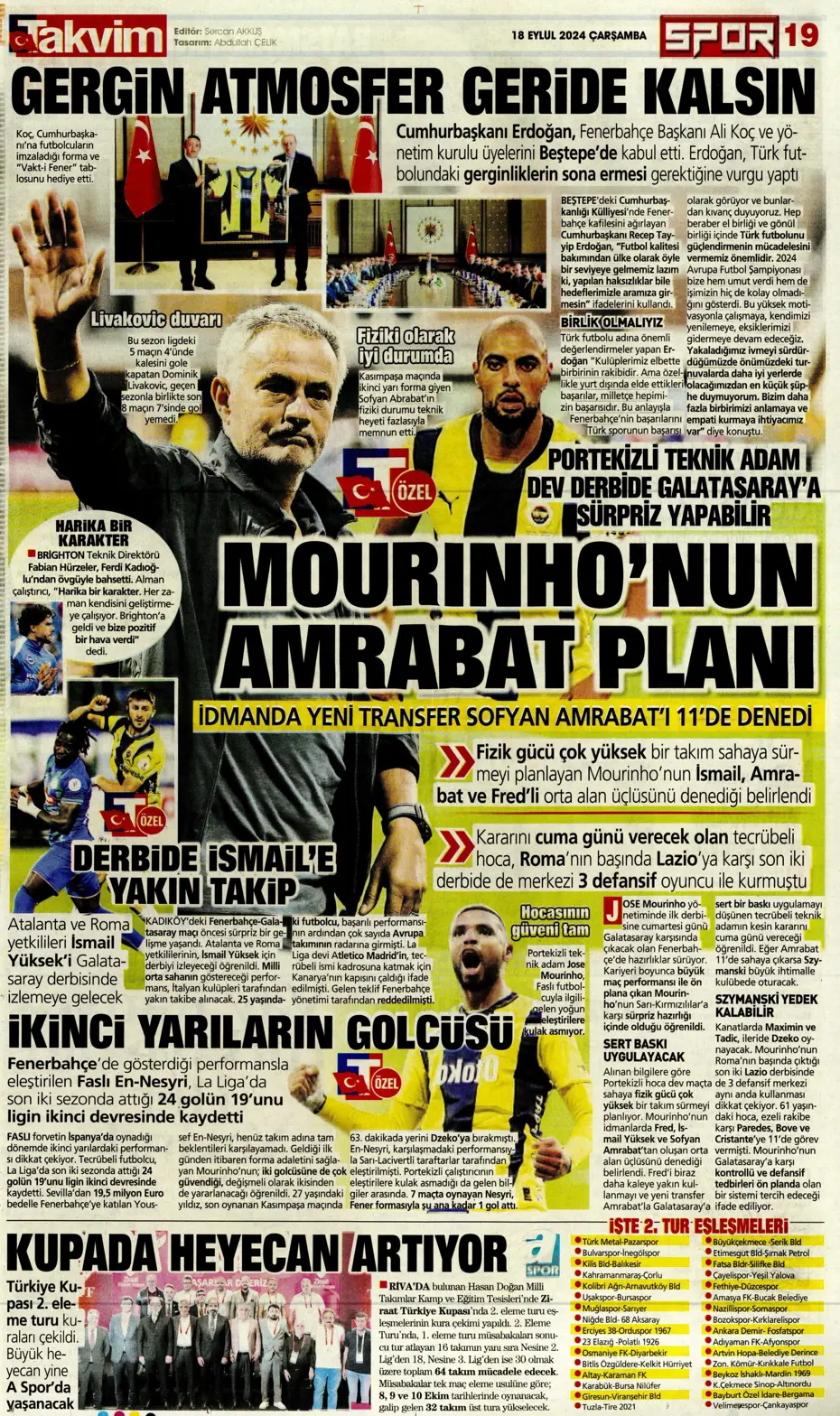 "Jose Mourinho'dan derbi kararı" | Sporun manşetleri - 34 "Jose Mourinho'dan derbi kararı" | Sporun manşetleri - 34
