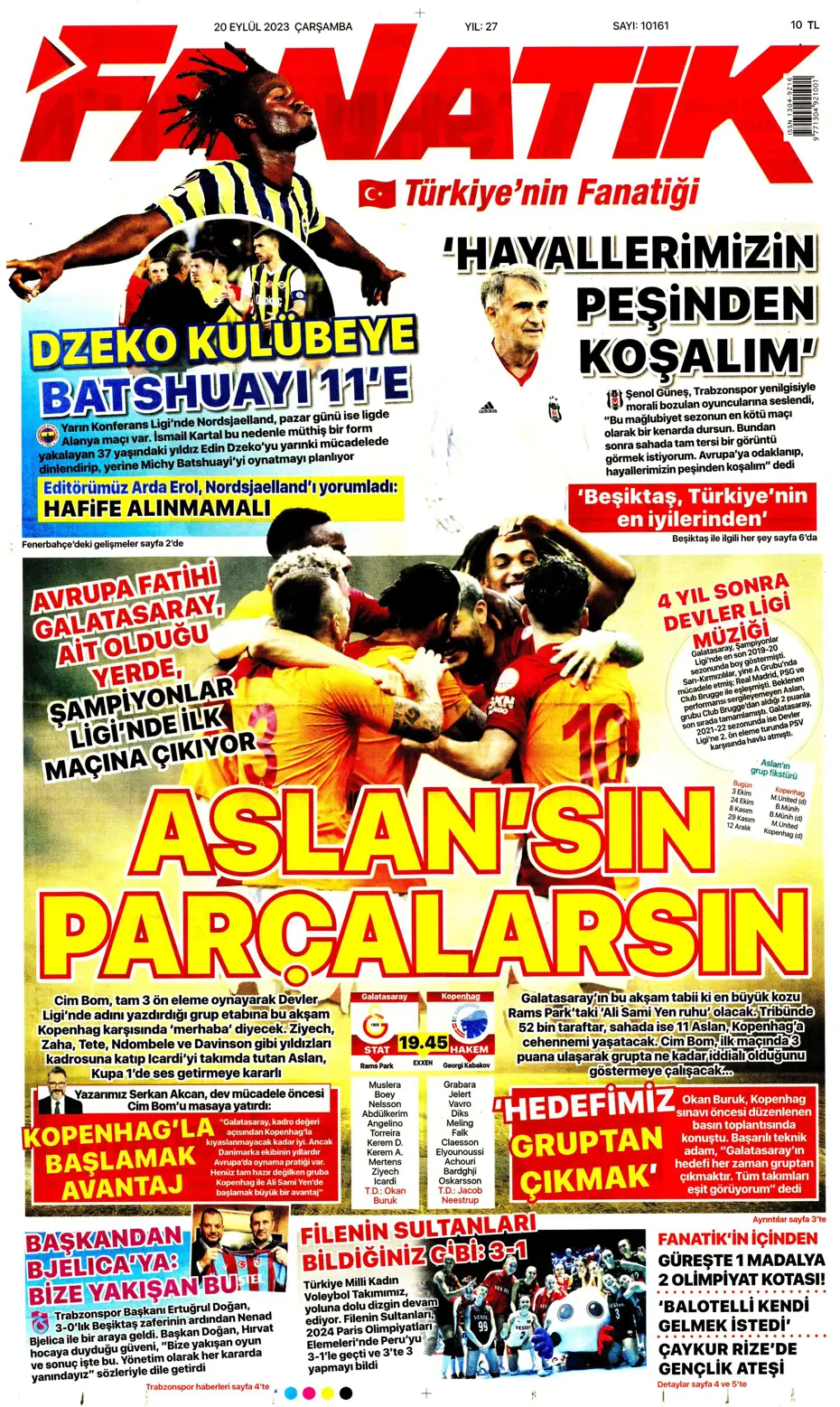 "Aslan devler sahnesinde" | Sporun Manşetleri - 7