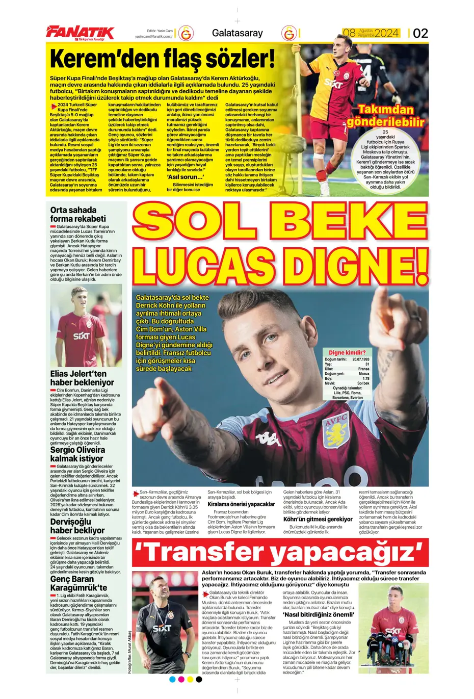 "Aslan'dan 3 yıldıza teklif" | Sporun manşetleri (8 Ağustos 2024) - 3 "Aslan'dan 3 yıldıza teklif" | Sporun manşetleri (8 Ağustos 2024) - 3