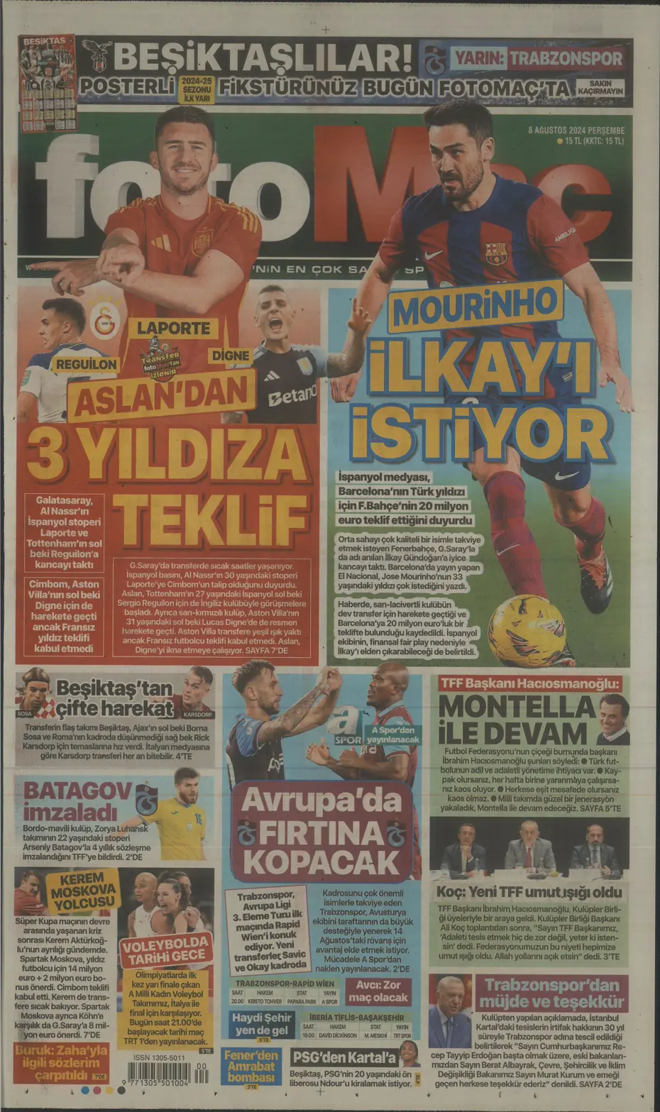 "Aslan'dan 3 yıldıza teklif" | Sporun manşetleri (8 Ağustos 2024) - 10 "Aslan'dan 3 yıldıza teklif" | Sporun manşetleri (8 Ağustos 2024) - 10