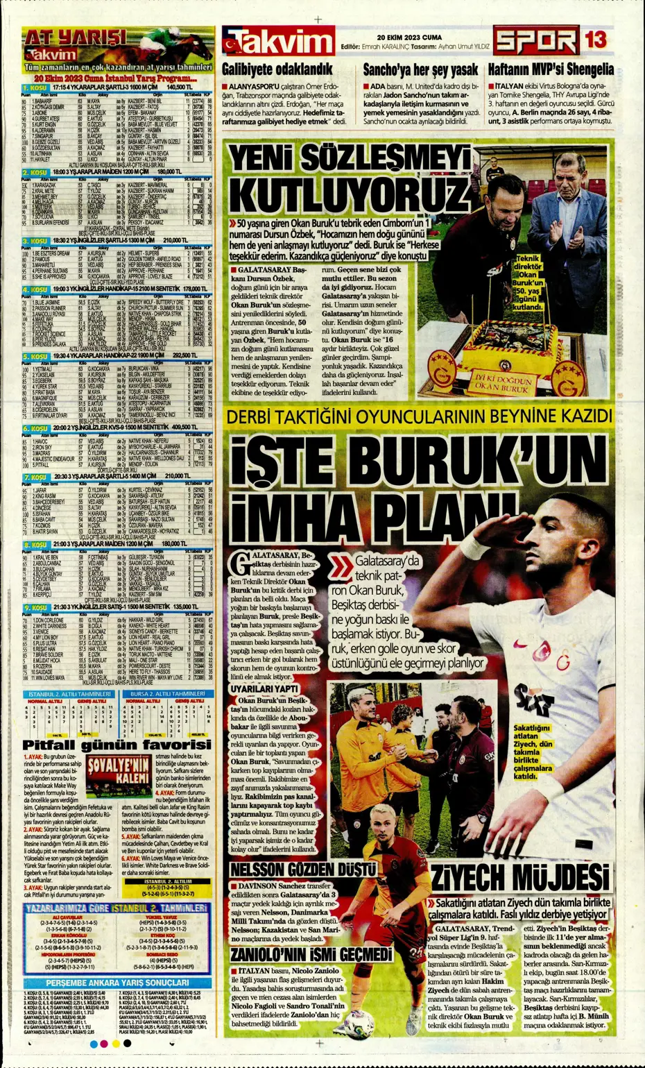"Derbinin kilidini açacak anahtarlar" | Sporun manşetleri (20 Ekim 2023) - 30