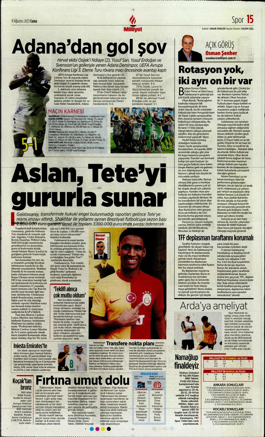 "Cengiz Ünder için yeni görüşme" | Sporun manşetleri (11 Ağustos 2023) - 29 "Cengiz Ünder için yeni görüşme" | Sporun manşetleri (11 Ağustos 2023) - 29