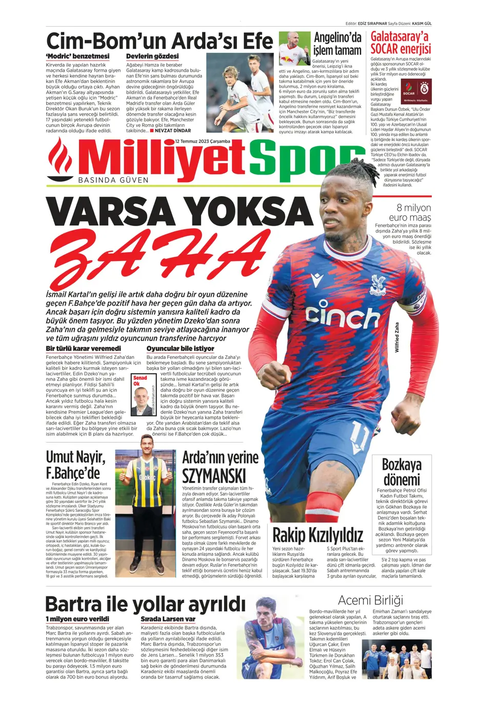 "Icardi'nin yanına 4 dev transfer daha" | Sporun manşetleri (12 Temmuz 2023) - 19