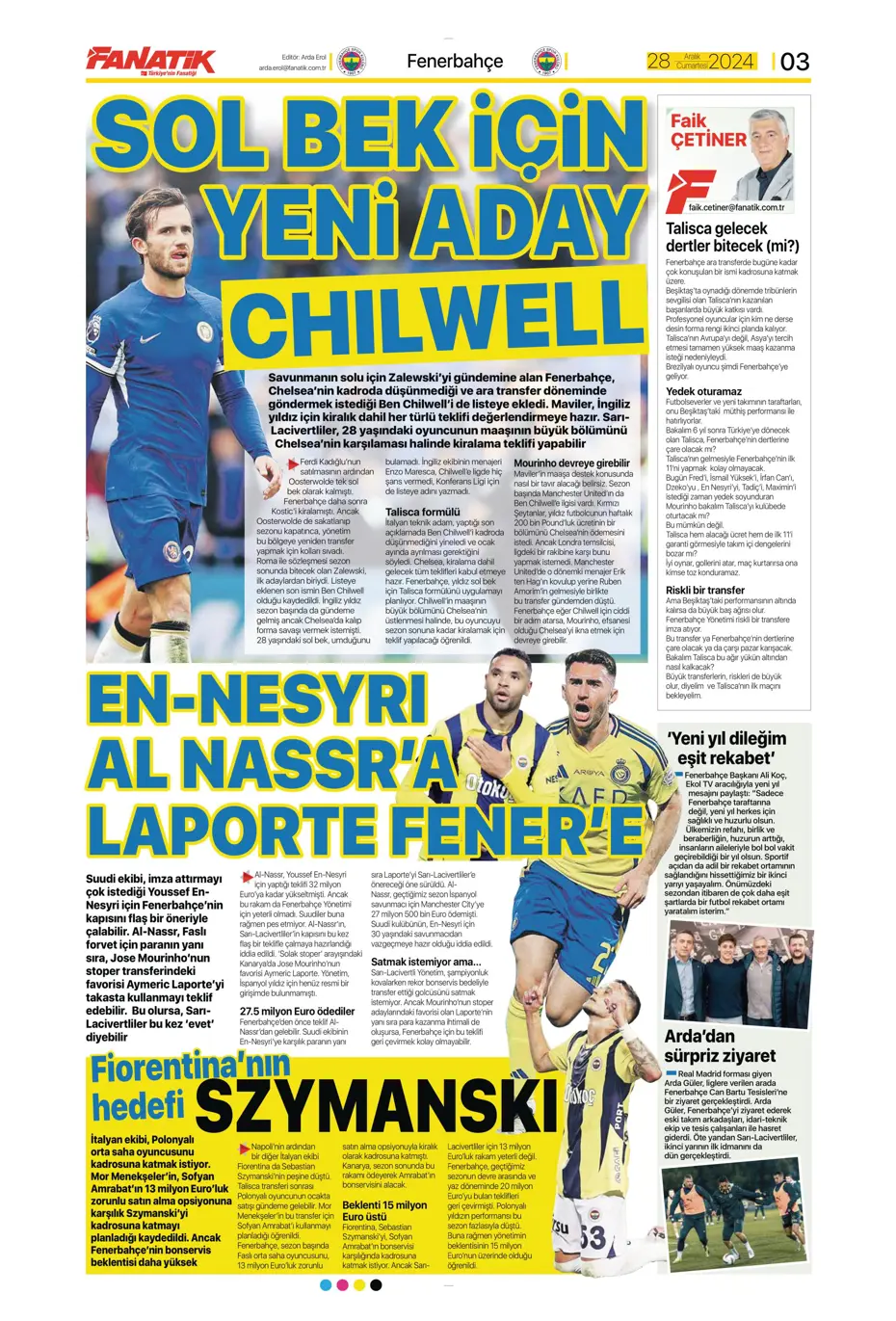 "Ronaldo'nun talebiyle En-Nesyri'ye 40 milyon euro" | Sporun manşetleri - 6