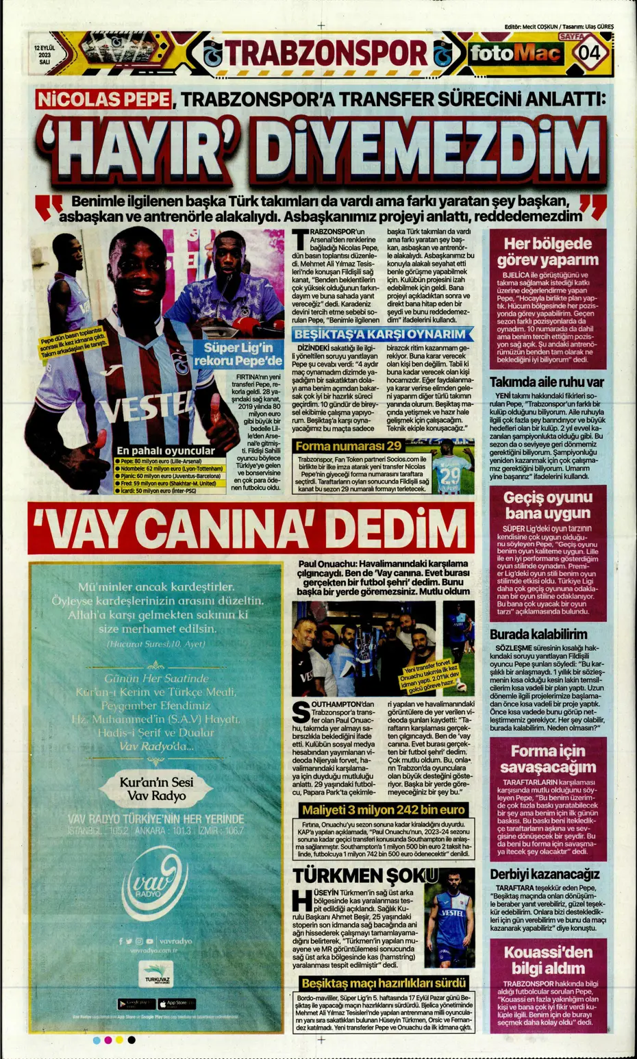 "Kartal'da Lingard sürprizi" | Sporun manşetleri (12 Eylül 2023) - 13