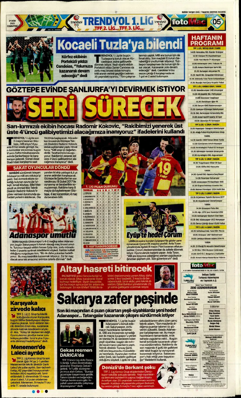 "Ateş gibi derbi" | Sporun manşetleri (21 Ekim 2023) - 11