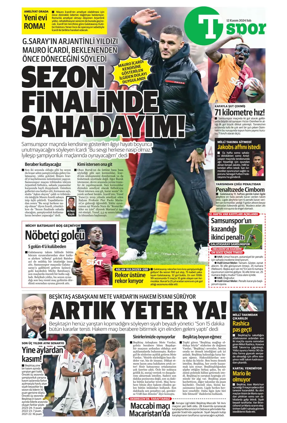 "Listenin başında onlar var: Talisca & Brown" | Sporun manşetleri (12 Kasım 2024) - 36 "Listenin başında onlar var: Talisca & Brown" | Sporun manşetleri (12 Kasım 2024) - 36