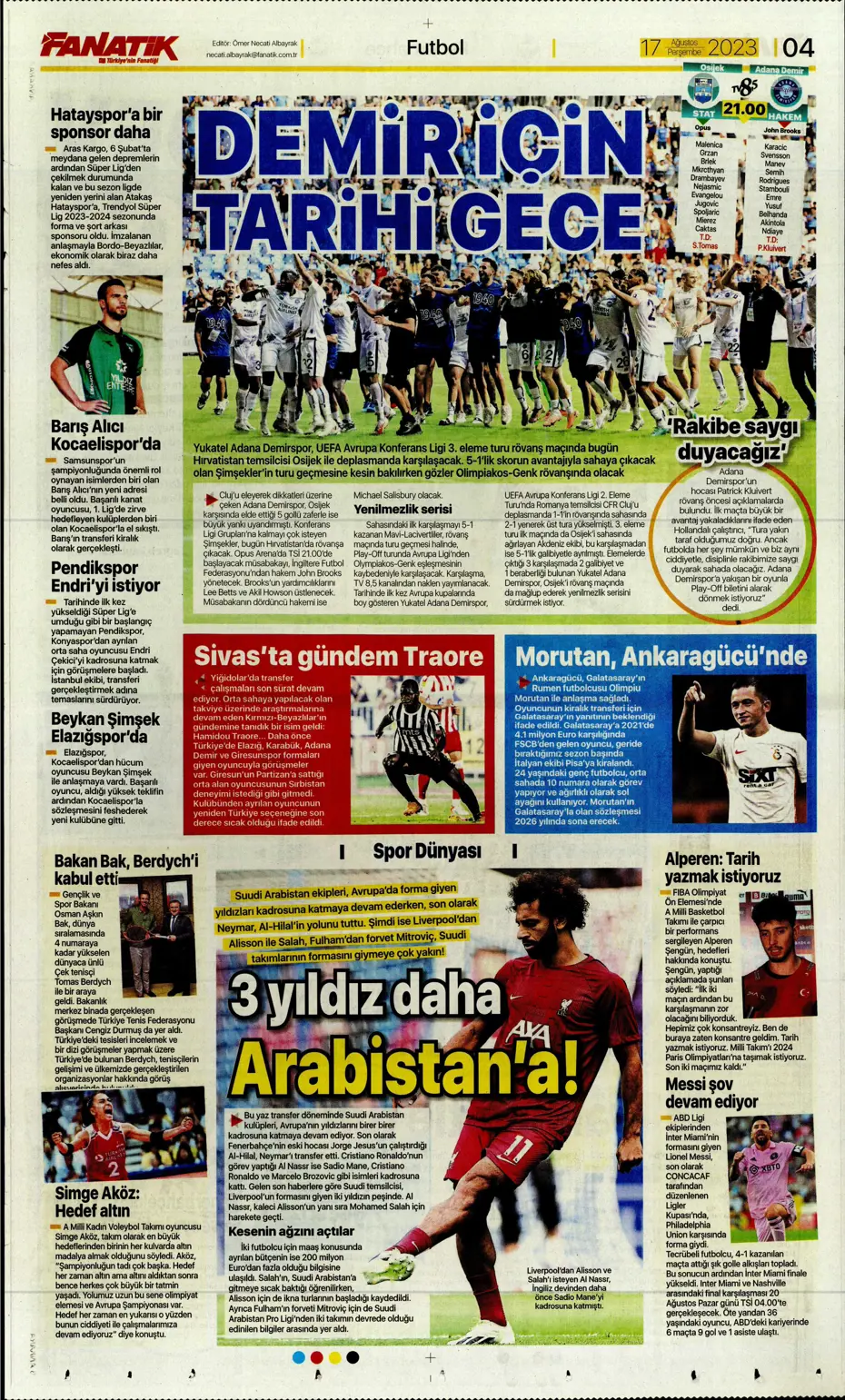 "Anderson Talisca için yoğun mesai" | Sporun Manşetleri - 5