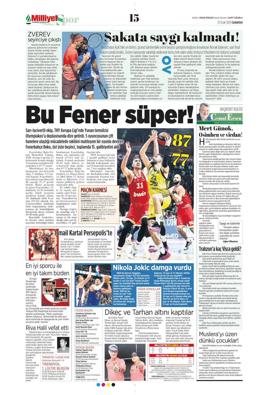 "UEFA bizi birbirimize düşürecek!" | Sporun manşetleri (25 Ocak 2025) - 20