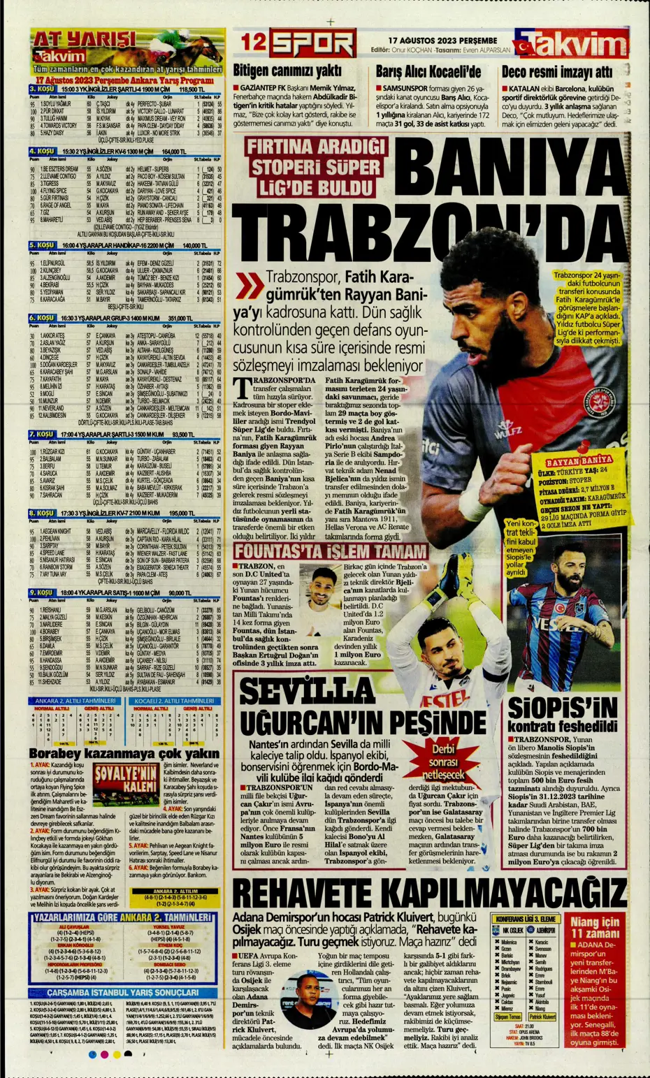 "Anderson Talisca için yoğun mesai" | Sporun Manşetleri - 32