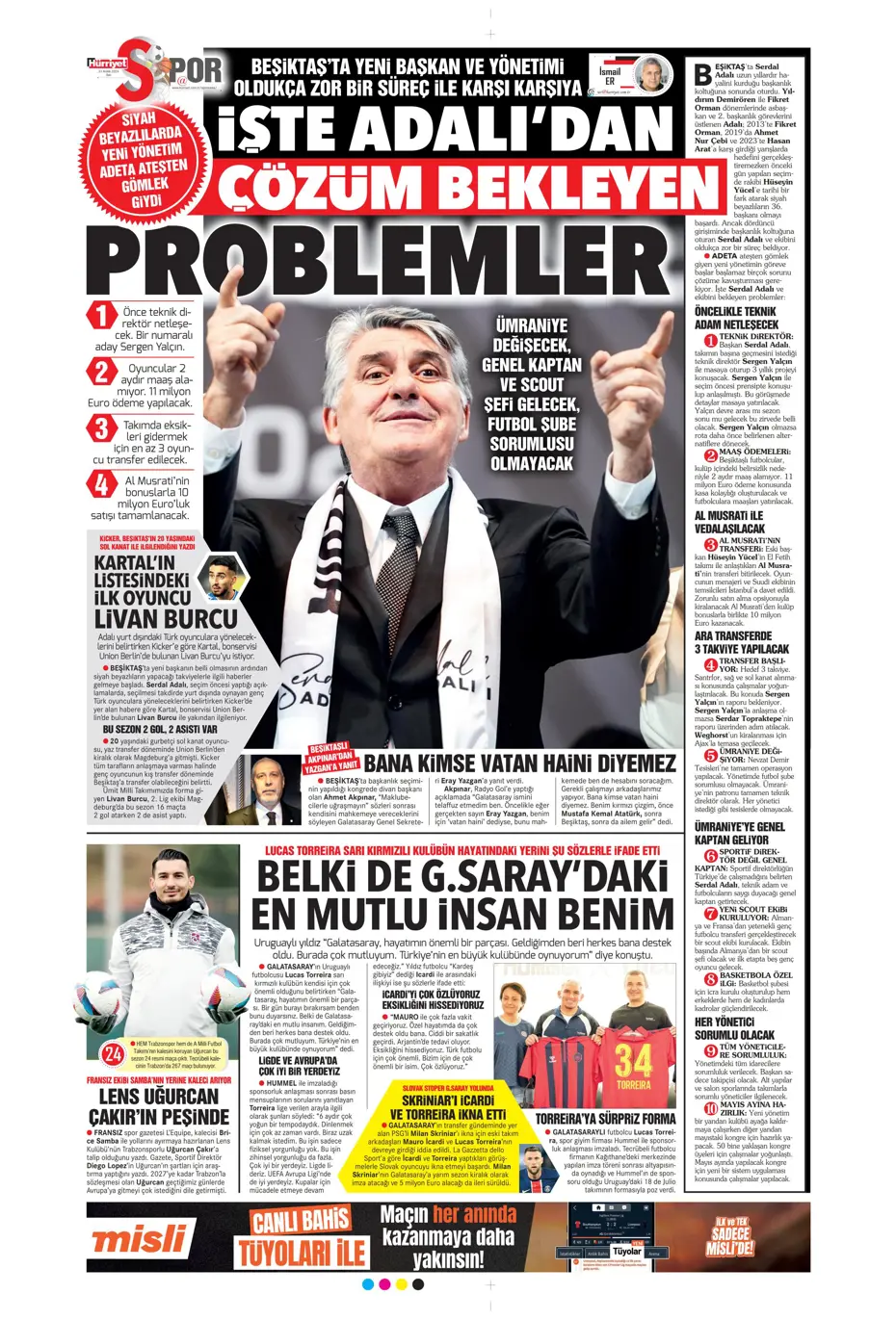 "Sergen Yalçın'la ilk görüşme" | Sporun manşetleri - 18