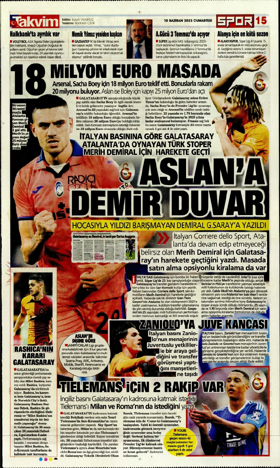 "Nelsson'un yerine Merih Demiral" | Sporun manşetleri (10 Haziran 2023) - 20