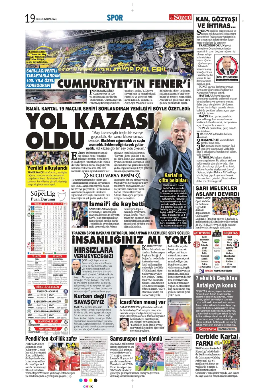 "Kadıköy'de tarihi fırtına" | Sporun manşetleri (5 Kasım 2023) - 41