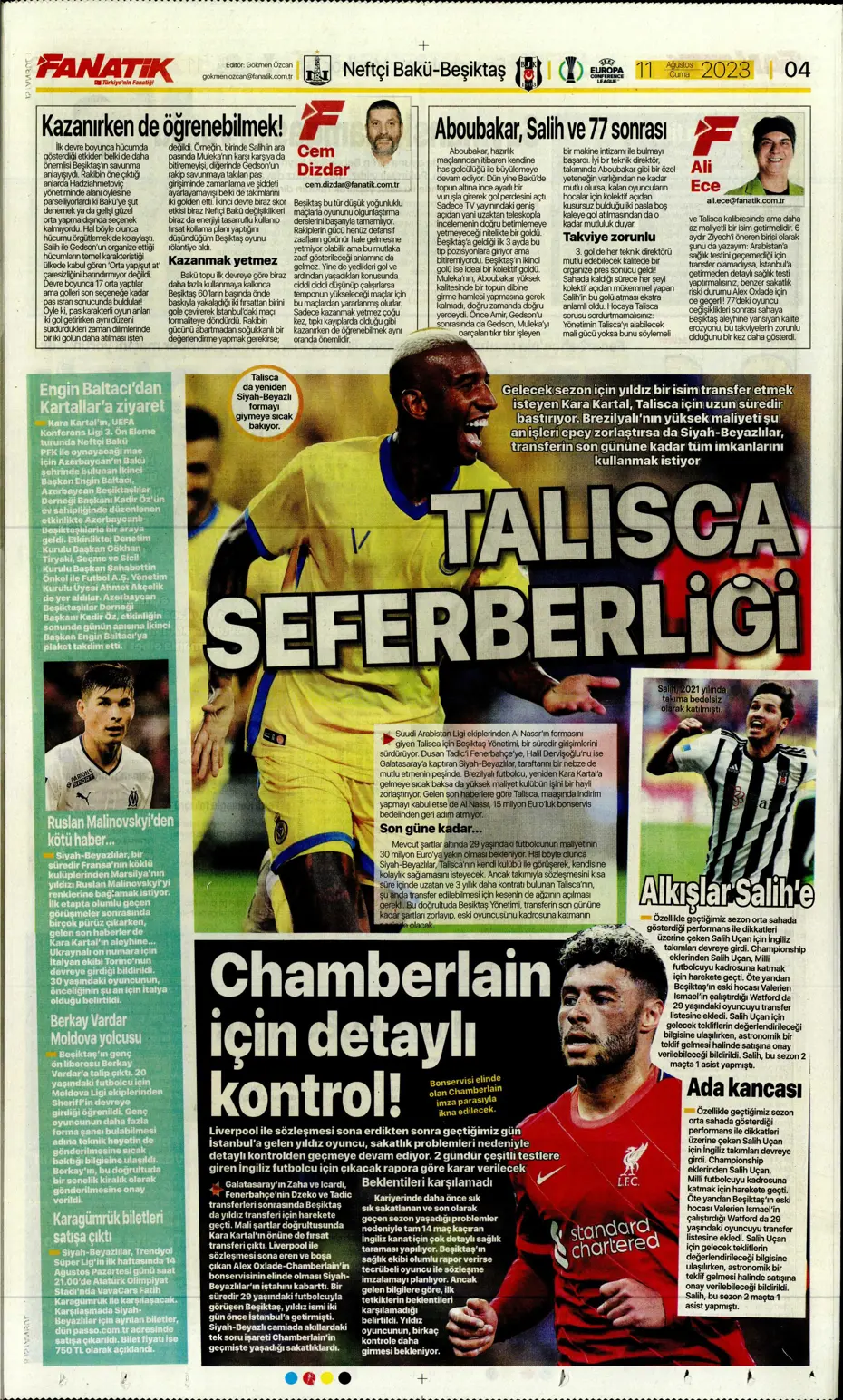 "Cengiz Ünder için yeni görüşme" | Sporun manşetleri (11 Ağustos 2023) - 9 "Cengiz Ünder için yeni görüşme" | Sporun manşetleri (11 Ağustos 2023) - 9