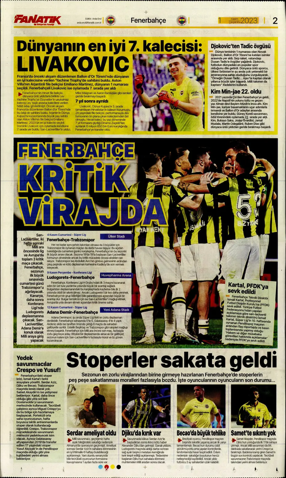 "Krunic Fenerbahçe'ye kaldı" | Sporun manşetleri (1 Kasım 2023) - 5
