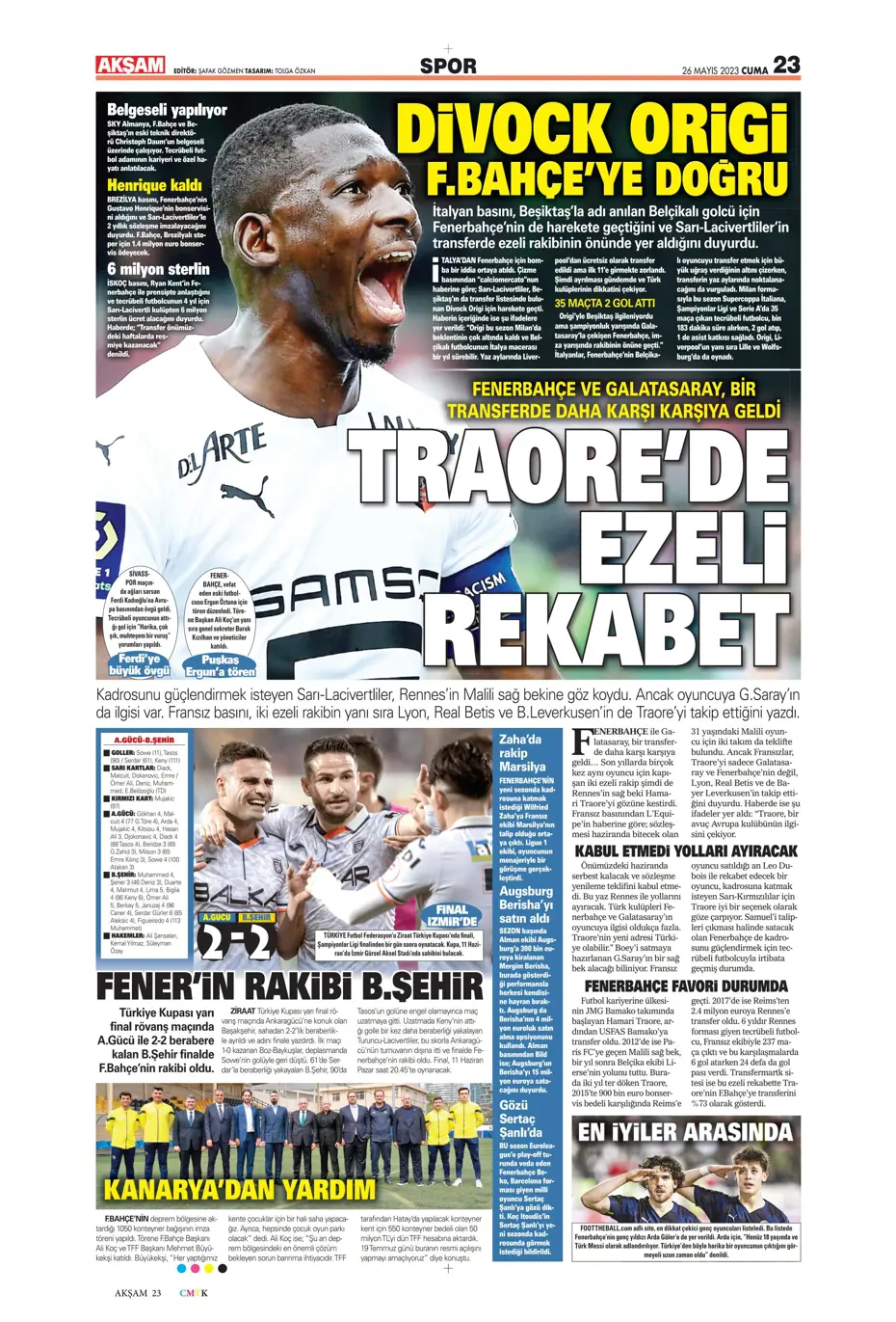 "Divock Origi F.Bahçe'ye doğru" | Sporun manşetleri (26 Mayıs 2023) - 4