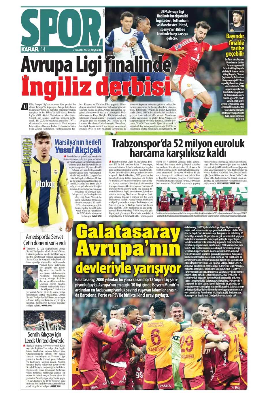"İşte Sane teklifi" | Sporun manşetleri - 19