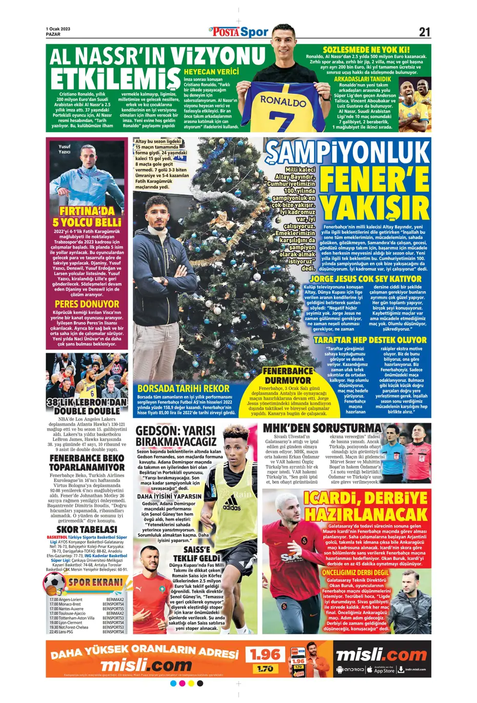 Sporun Manşetleri (1 Ocak 2023) - 27