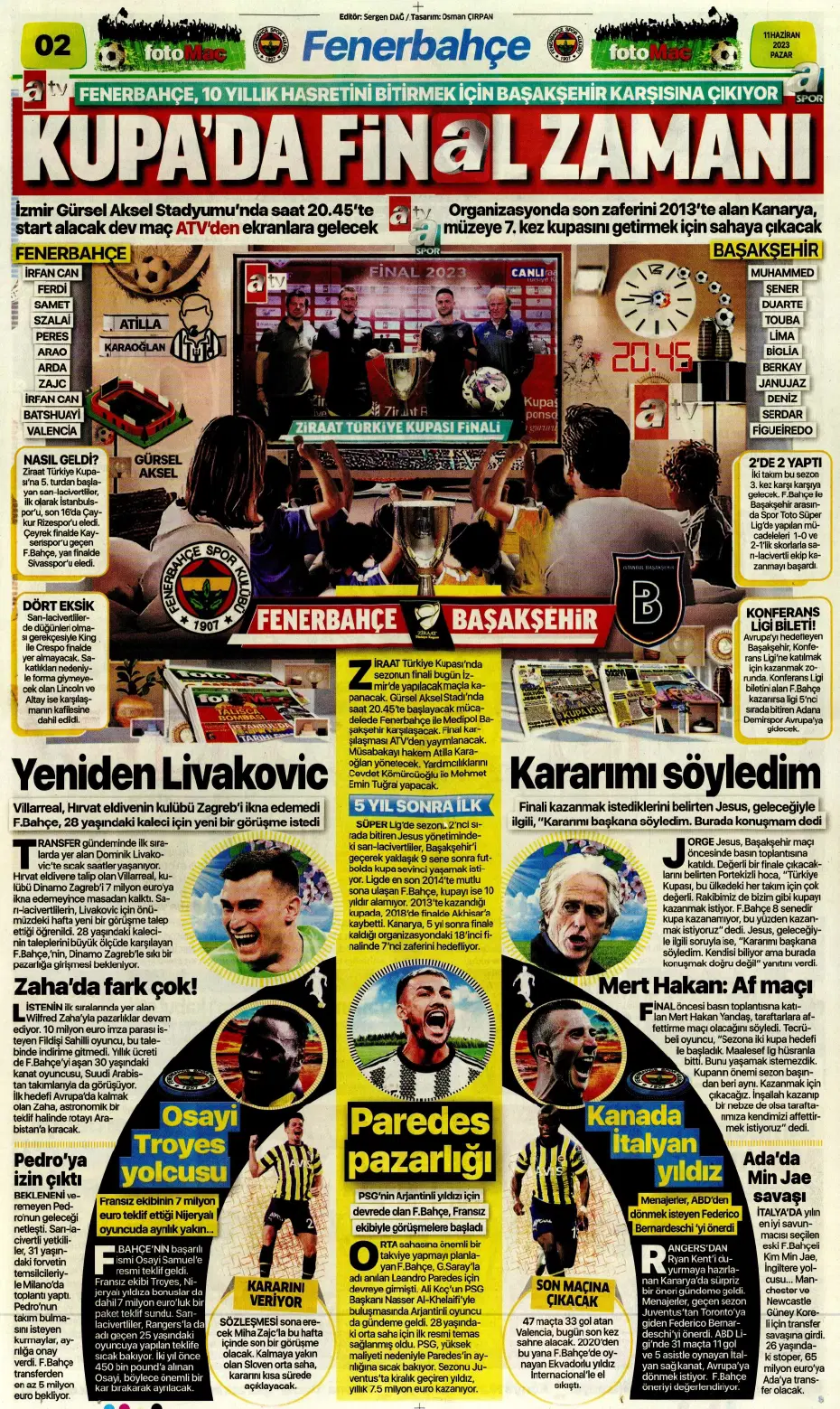 "F.Bahçe'ye veda etti" | Sporun manşetleri (11 Haziran 2023) - 8