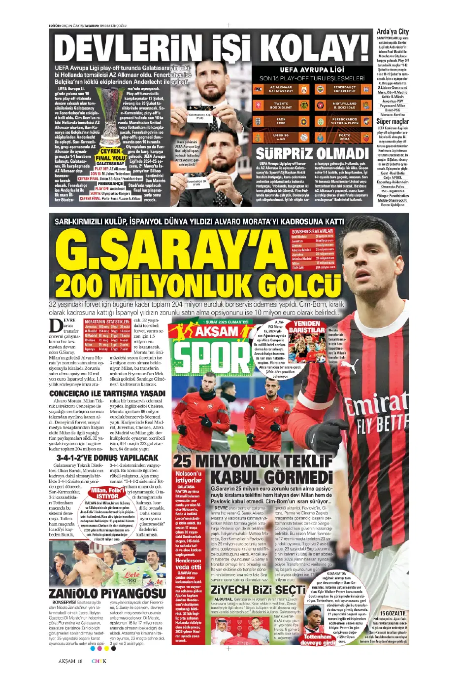 "Morata geliyor" | Sporun manşetleri - 5