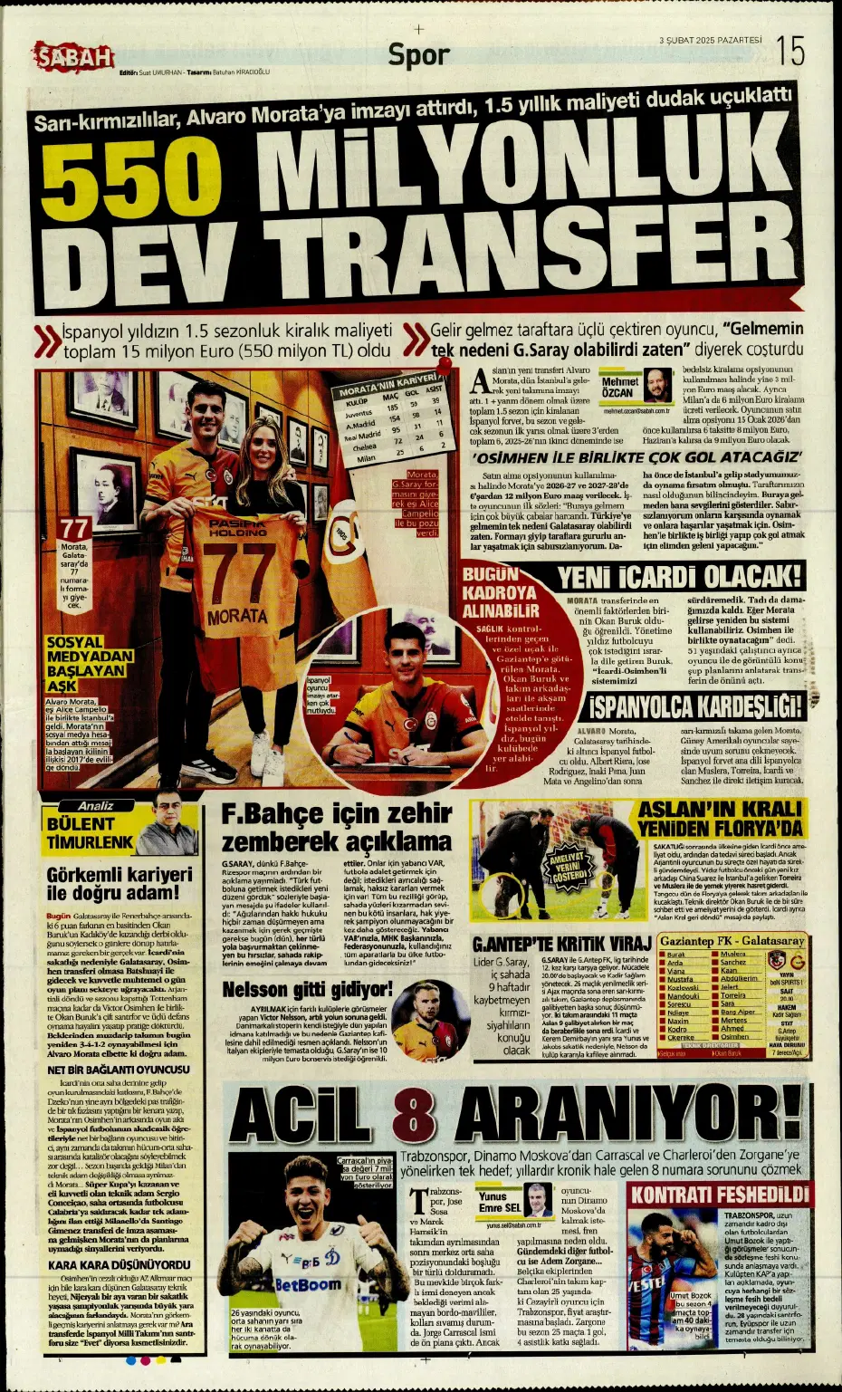 "Transferde Kartal haftası" | Sporun manşetleri - 18