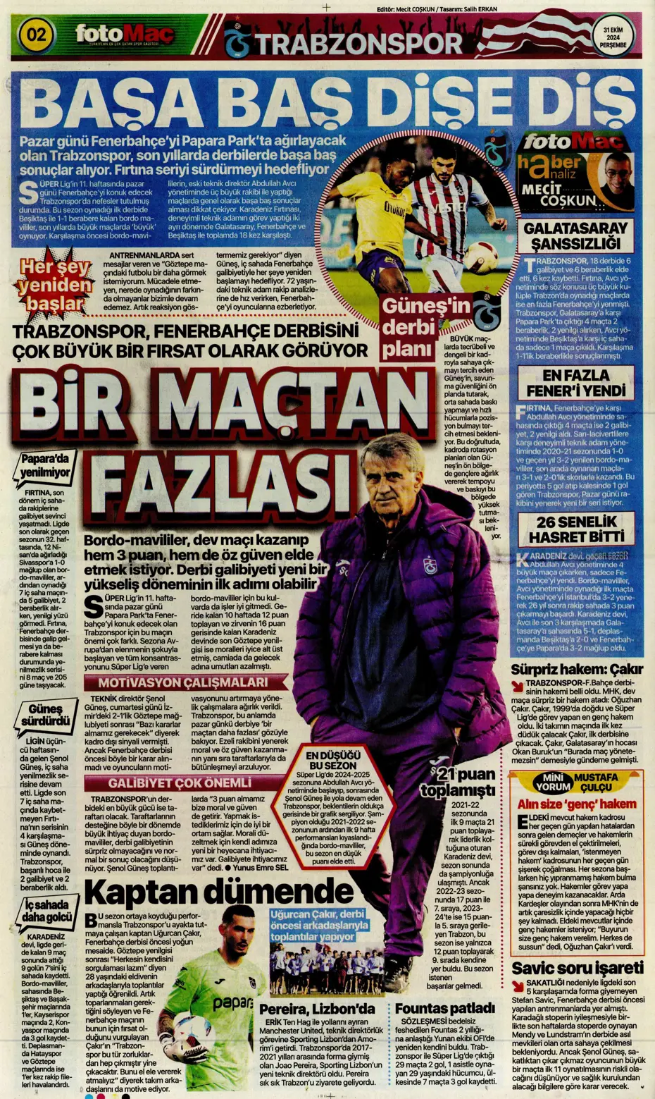 "Aslan'da Rosier harekatı" | Sporun manşetleri (31 Ekim 2024) - 9