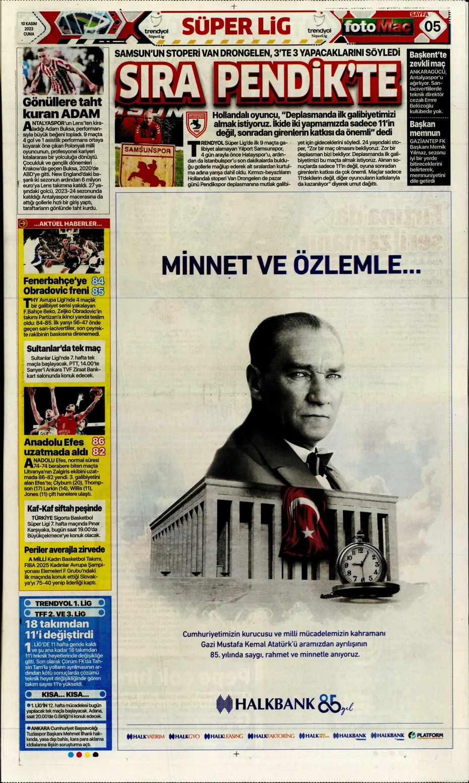 "Antonio Nobre'den skandal cevap" | Sporun manşetleri (10 Kasım 2023) - 16