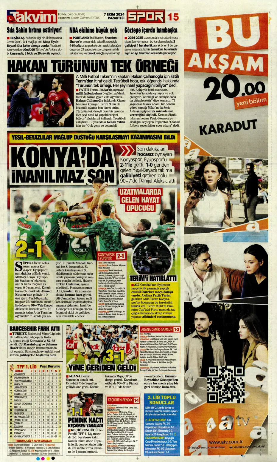 "Mourinho'dan Samsunspor'a yeni sistem" | Sporun manşetleri - 36