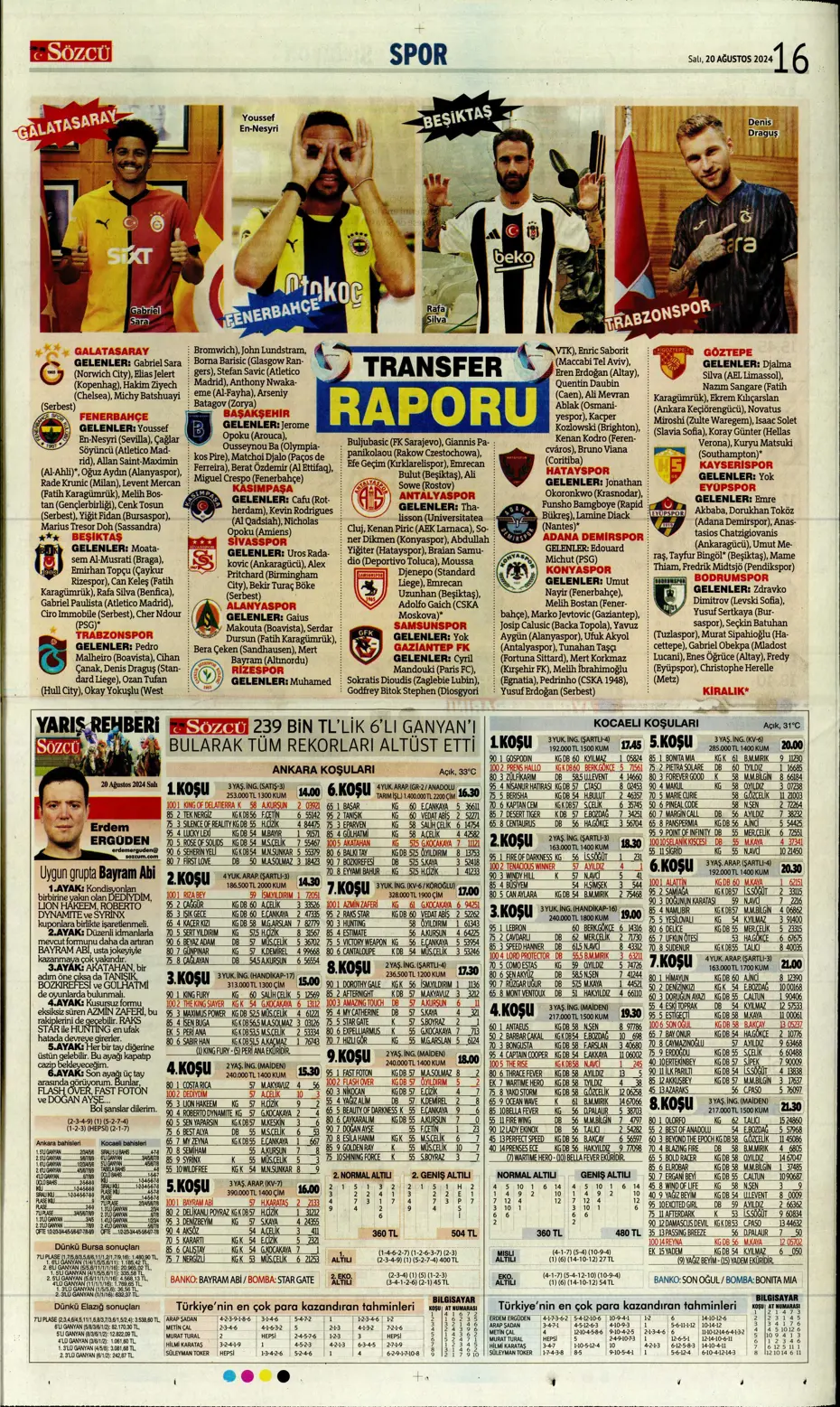 "Fenerbahçe'de değişim zamanı" | Sporun manşetleri (20 Ağustos 2024) - 25