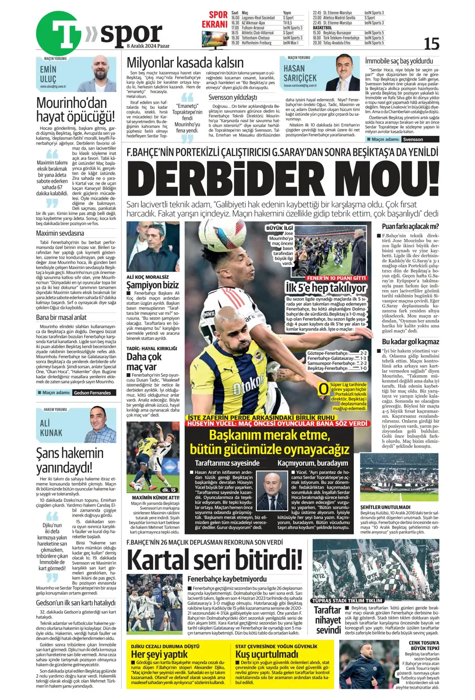 "Derbider Mourinho" | Sporun manşetleri - 30 "Derbider Mourinho" | Sporun manşetleri - 30