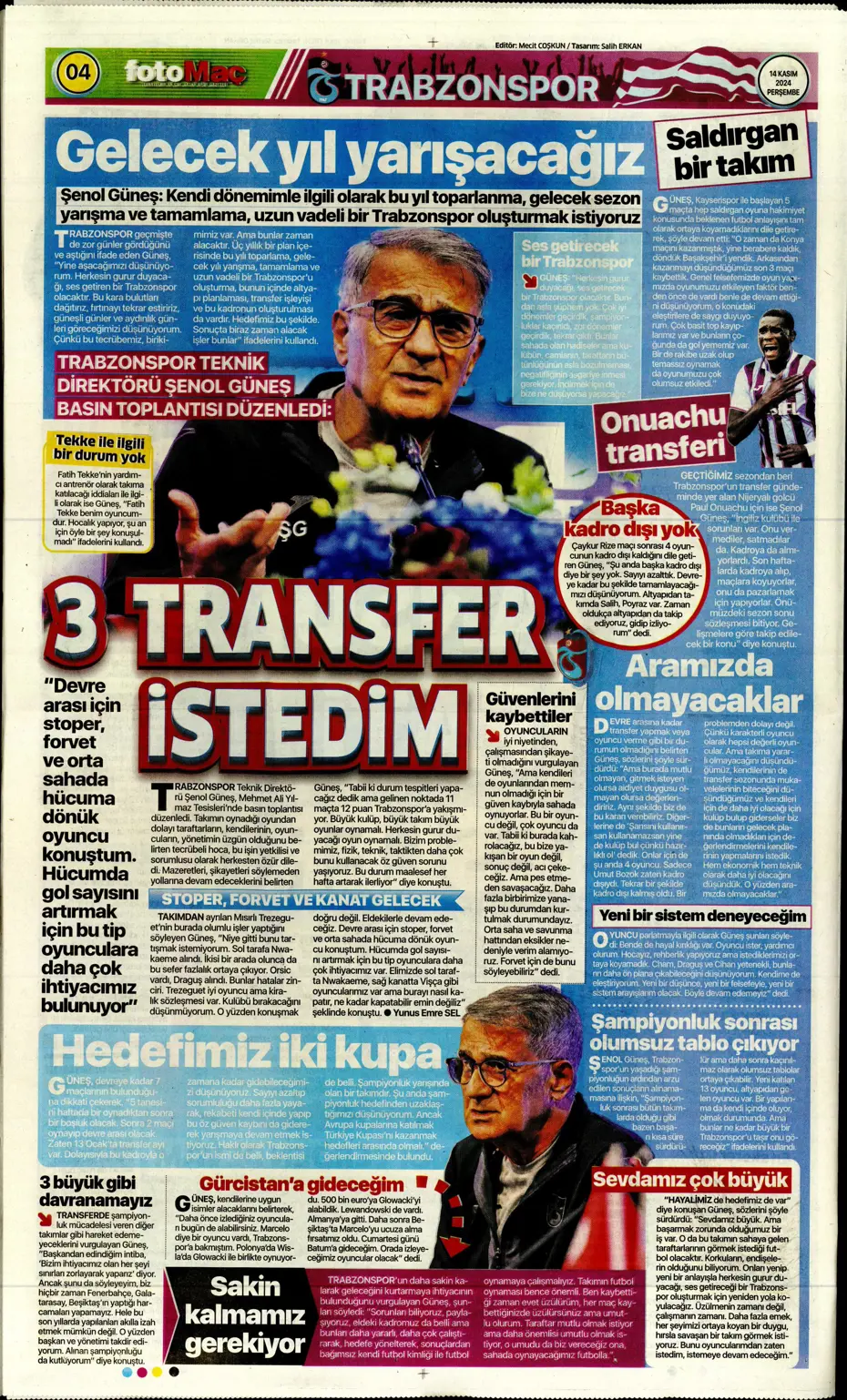 "Talisca'dan yeşil ışık" | Sporun manşetleri (14 Kasım 2024) - 14