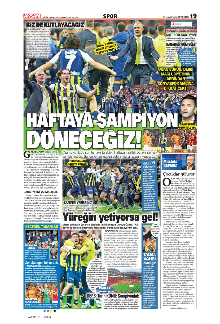 "F.Bahçe G.Saray'a bayramı zehir etti" | Sporun manşetleri (20 Mayıs 2024) - 5