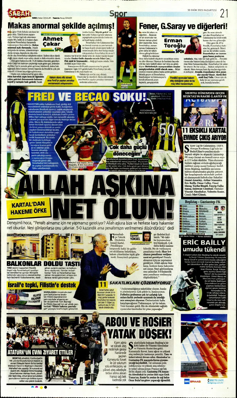 "Fenerbahçe kasırgası" | Sporun manşetleri (30 Ekim 2023) - 25