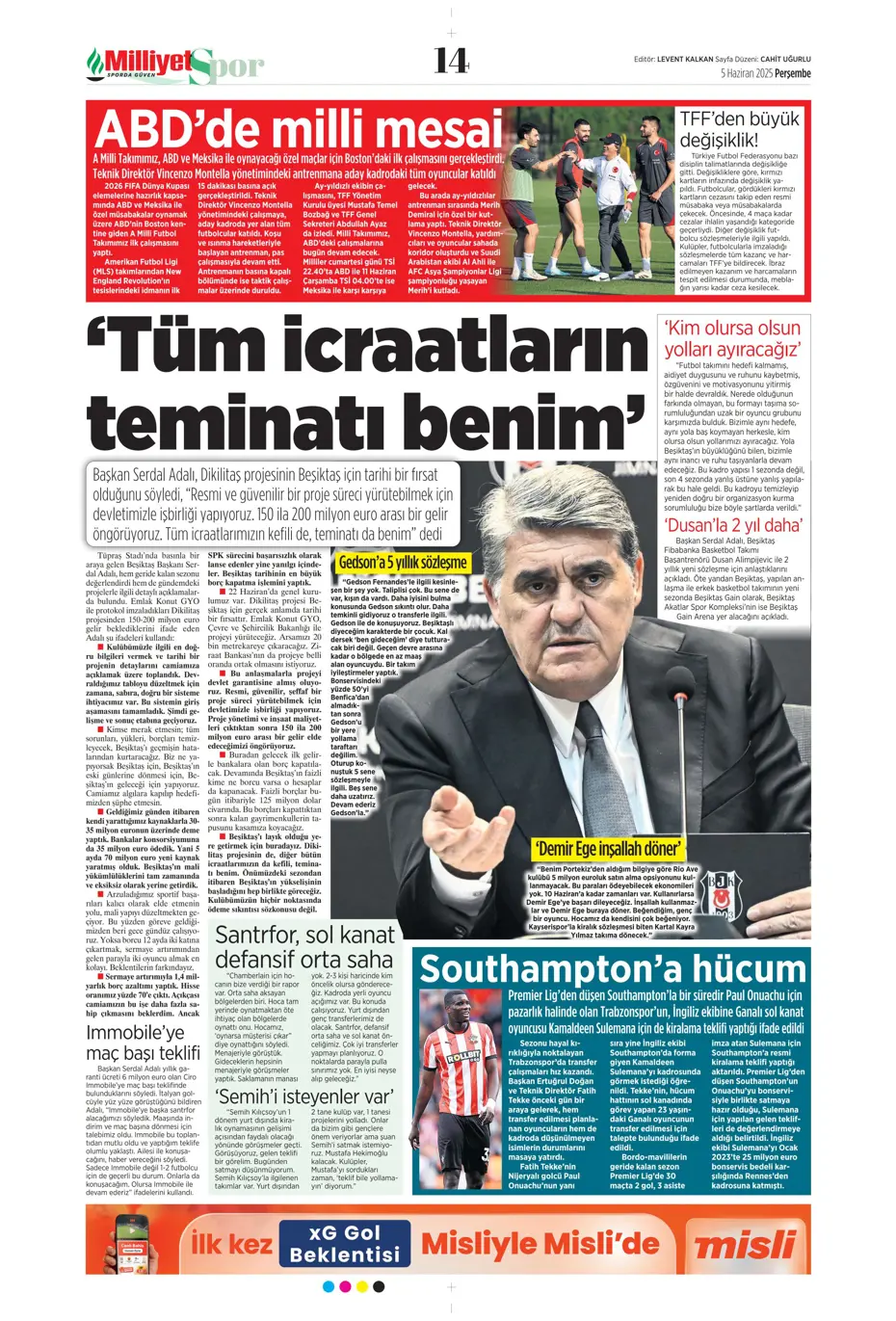 "Fenerbahçe'den Boniface bombası" | Sporun manşetleri (5 Haziran 2025) - 20