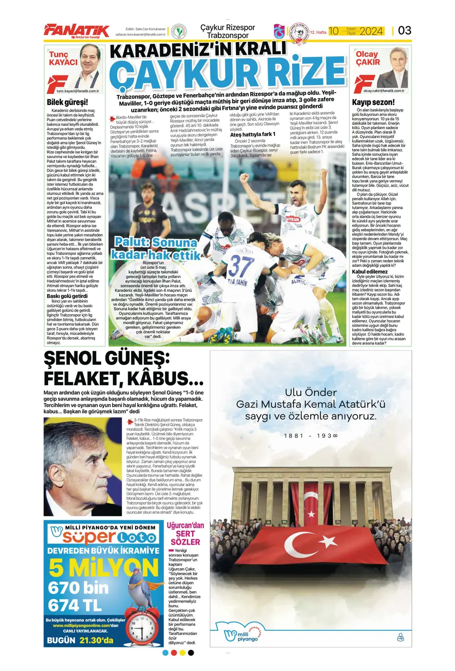 "Cimbom devleri gölgesinde bıraktı" | Sporun manşetleri (10 Kasım 2024) - 5