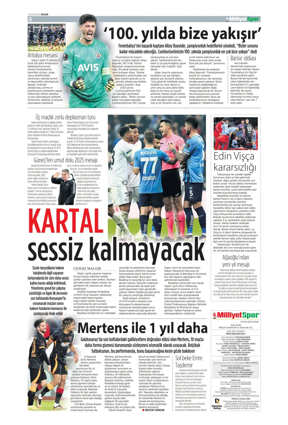 Sporun Manşetleri (1 Ocak 2023) - 24