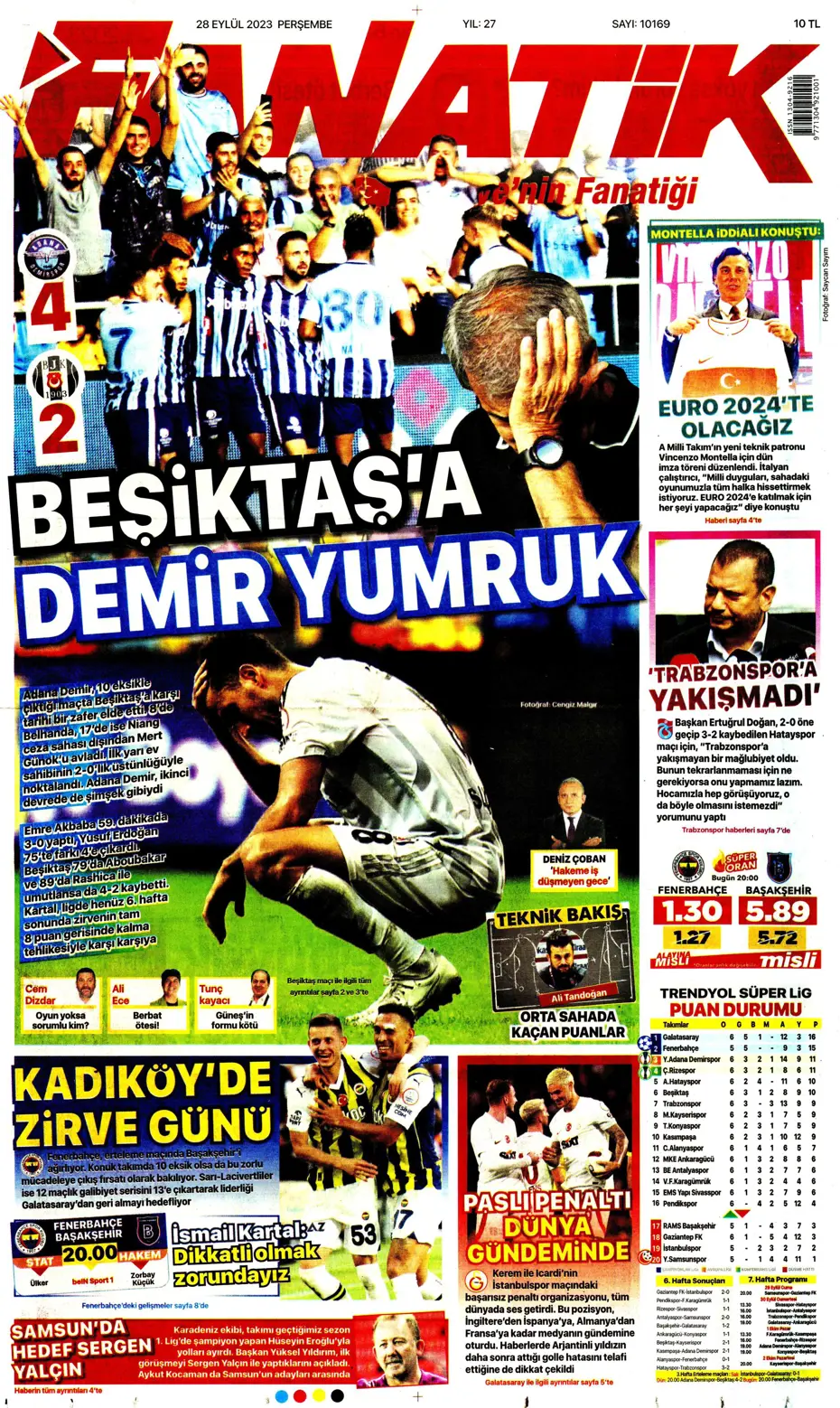 "Tarihi eser" | Sporun manşetleri (28 Eylül 2023) - 5