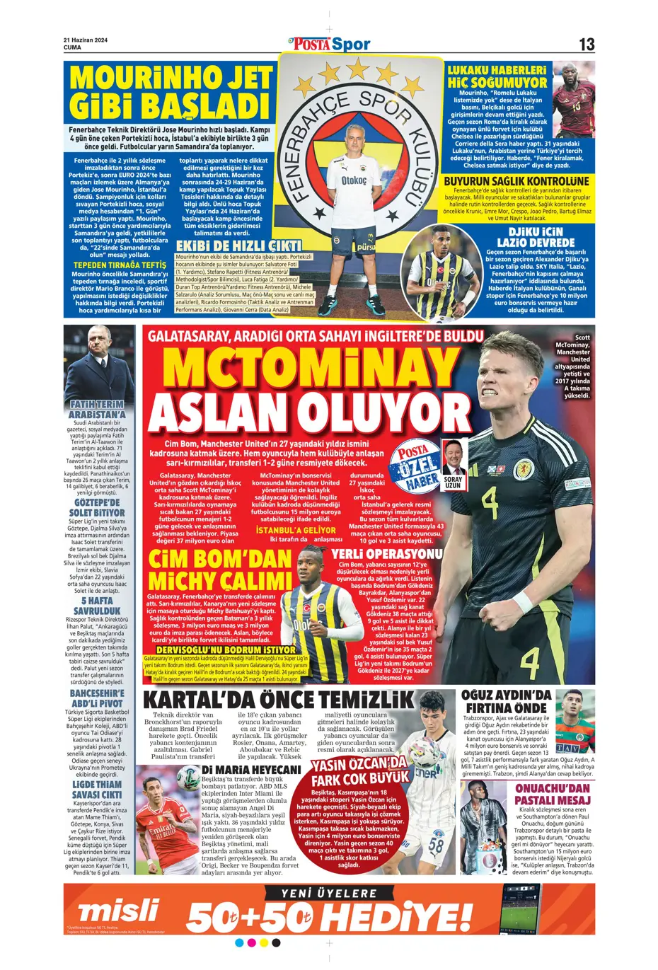 "Bir yıl daha G.Saray'dayım" | Sporun manşetleri (21 Haziran 2024) - 28 "Bir yıl daha G.Saray'dayım" | Sporun manşetleri (21 Haziran 2024) - 28