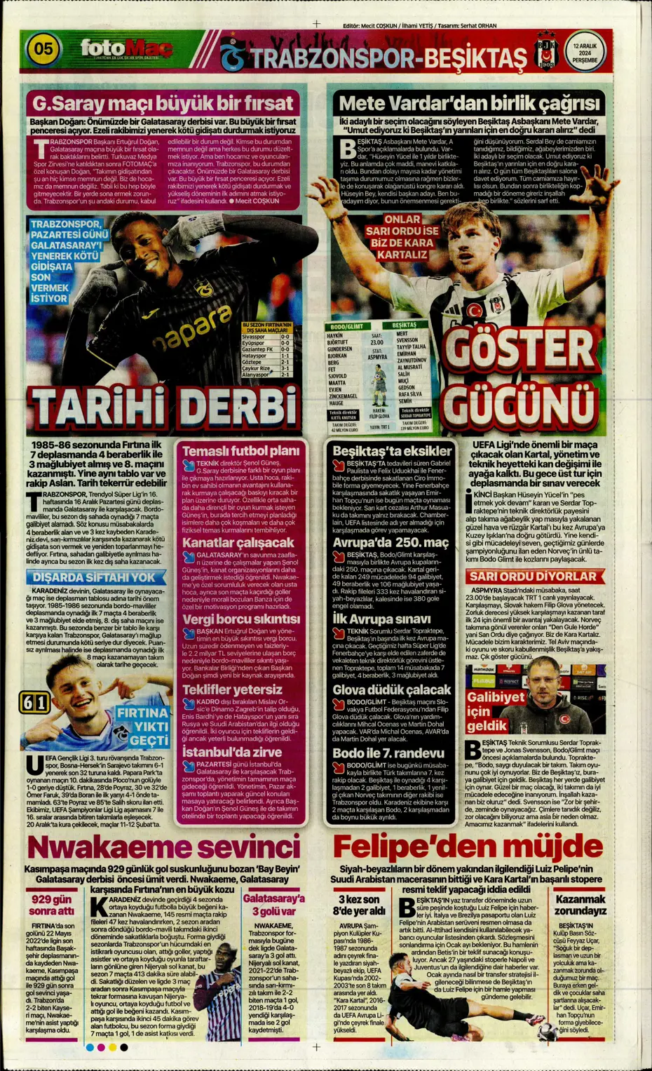 "Fenerbahçe'ye boğa darbesi" | Sporun manşetleri - 9