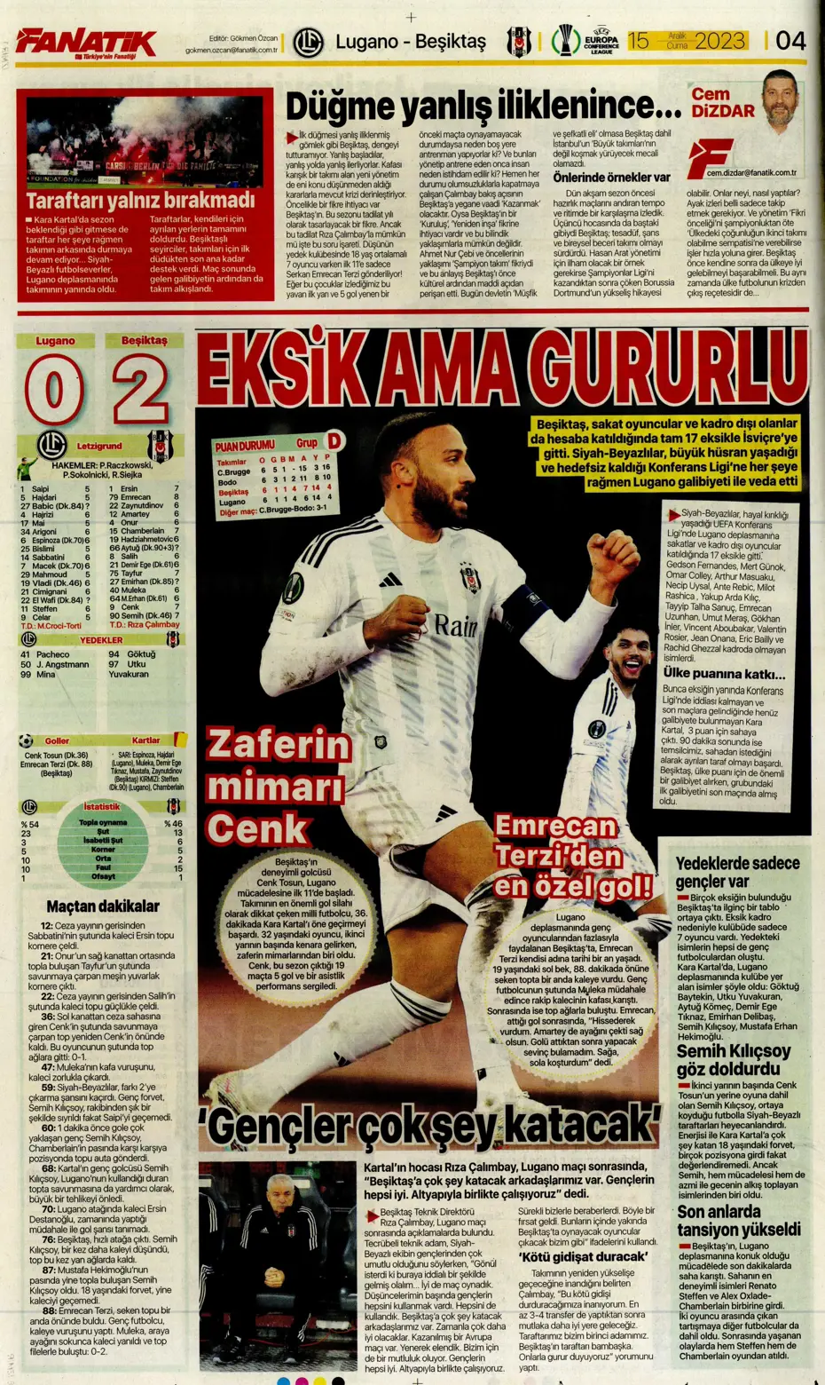 "Aslan'dan Jorginho bombası" | Sporun manşetleri (15 Aralık 2023) - 7