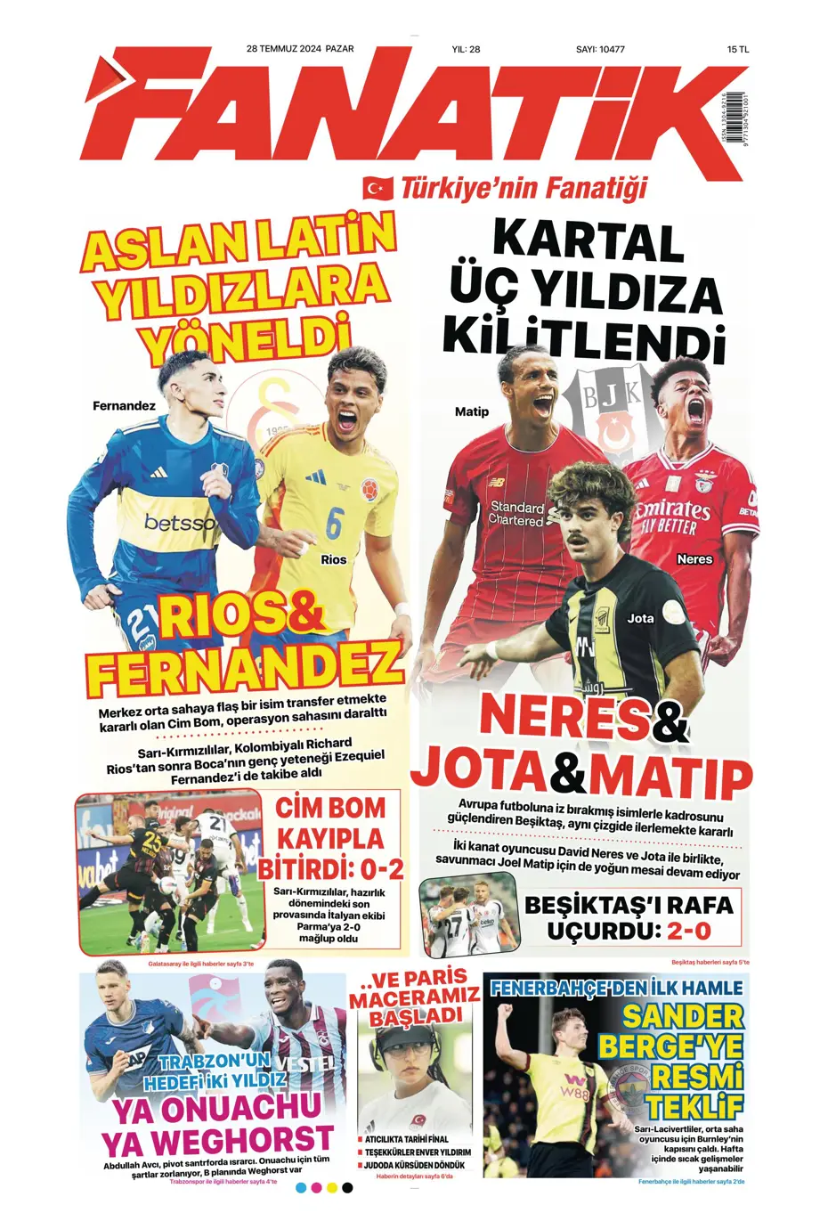 "Aslan'da rota Gravenberch" | Sporun Manşetleri (28 Temmuz 2024) - 2
