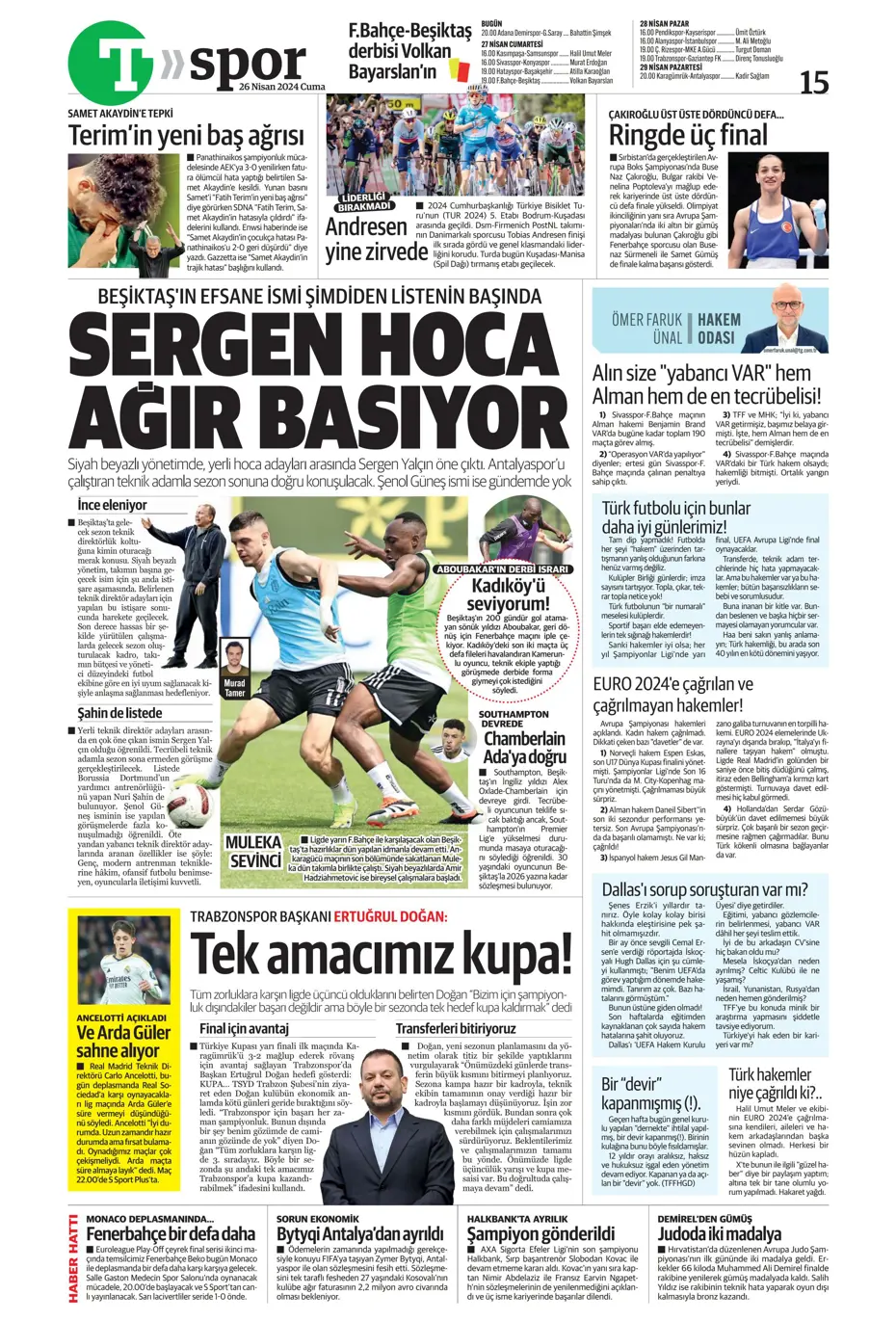 "Osayi Samuel'e 12 milyon euro" | Sporun manşetleri - 37