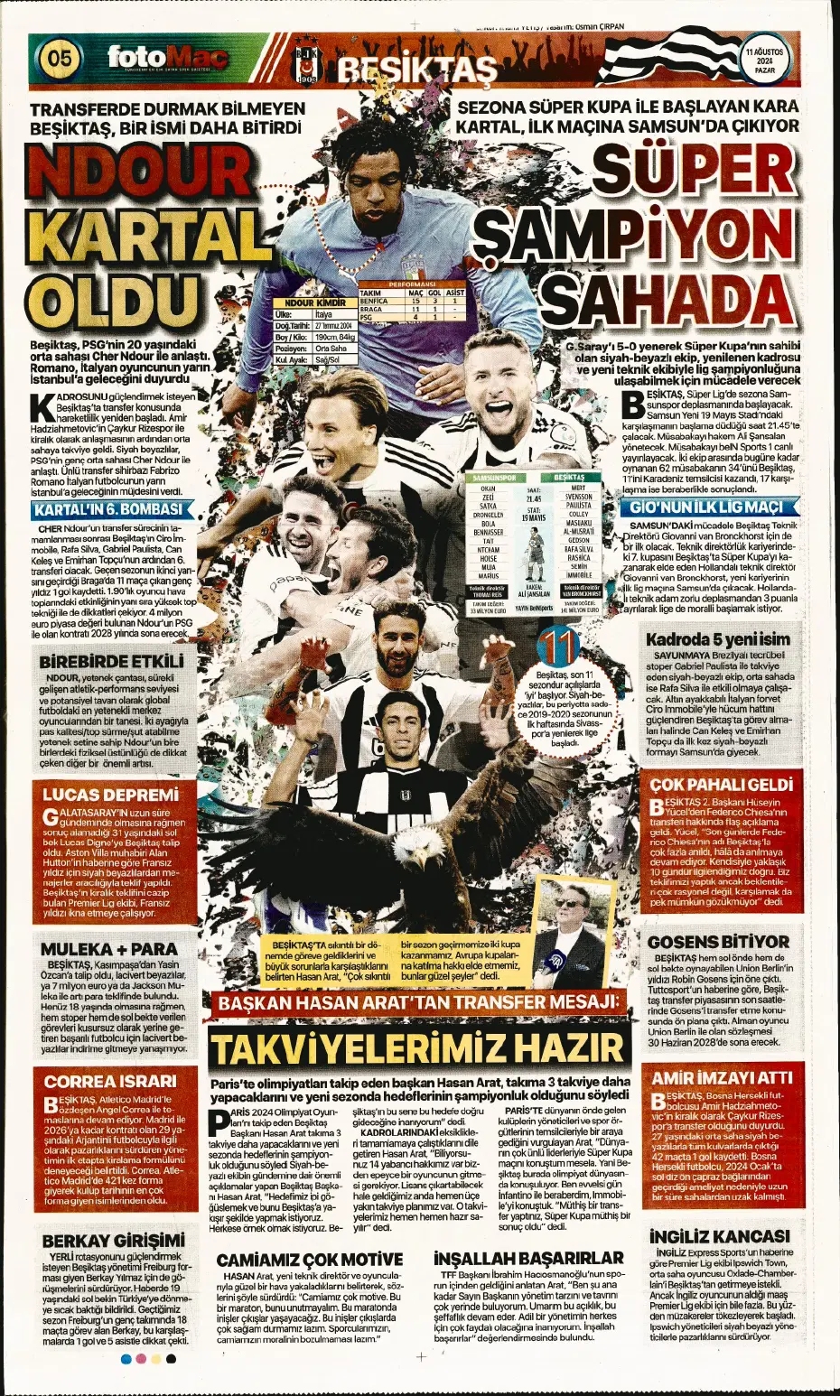 "Mou varsa fire yok" | Sporun manşetleri (11 Ağustos 2024) - 11