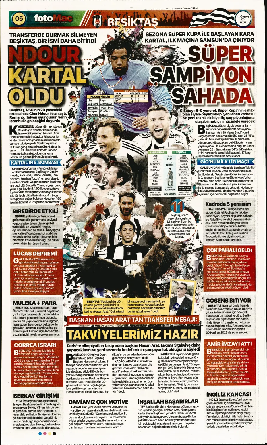"Mou varsa fire yok" | Sporun manşetleri (11 Ağustos 2024) - 16