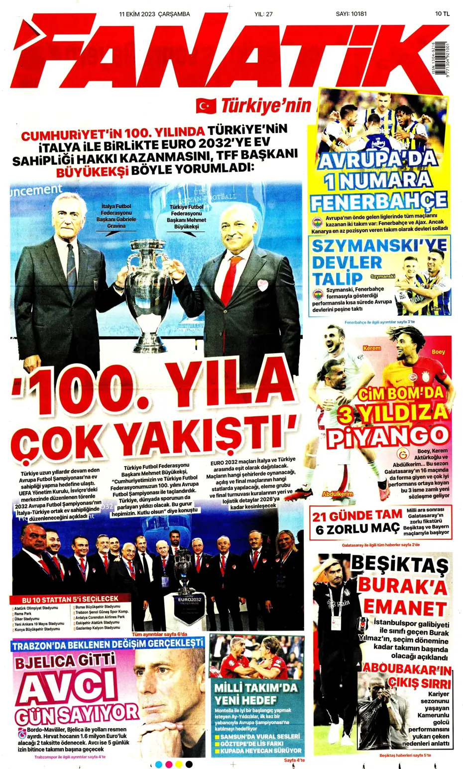 "Sergio Oliveira'ya yol göründü" | Sporun manşetleri (11 Ekim 2023) - 6