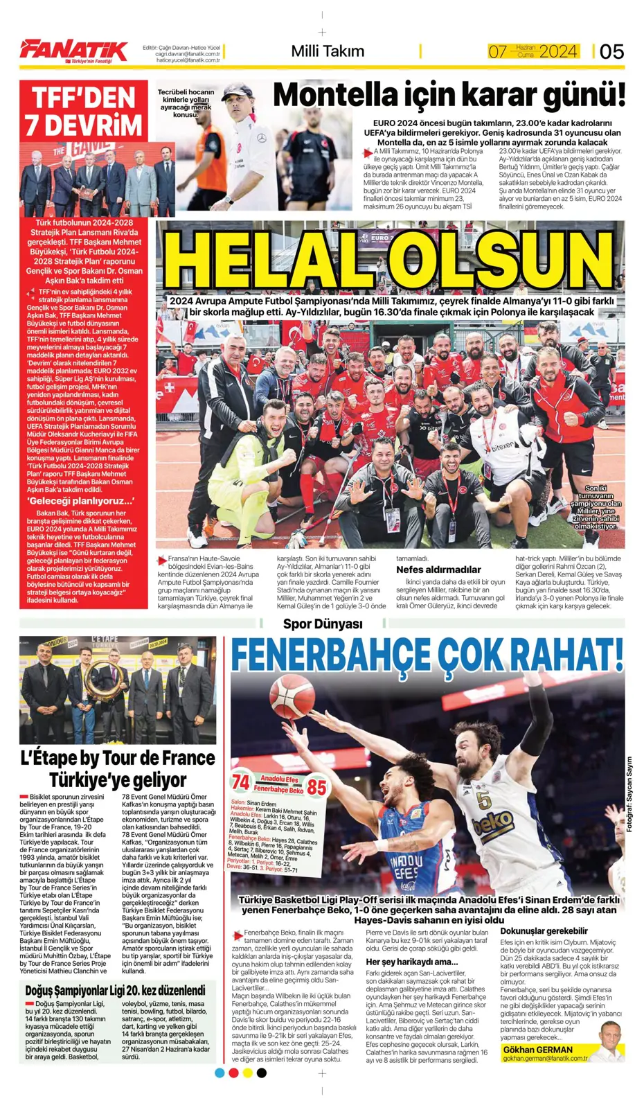 "Fener'e 'Uçan Koreli'" | Sporun manşetleri (7 Haziran 2024) - 11 "Fener'e 'Uçan Koreli'" | Sporun manşetleri (7 Haziran 2024) - 11