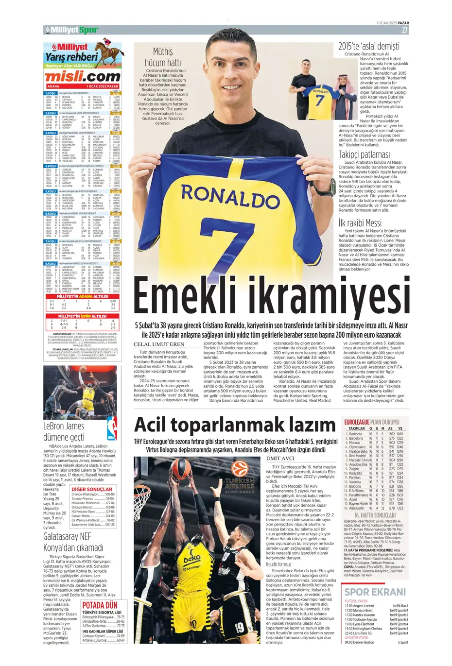 Sporun Manşetleri (1 Ocak 2023) - 26