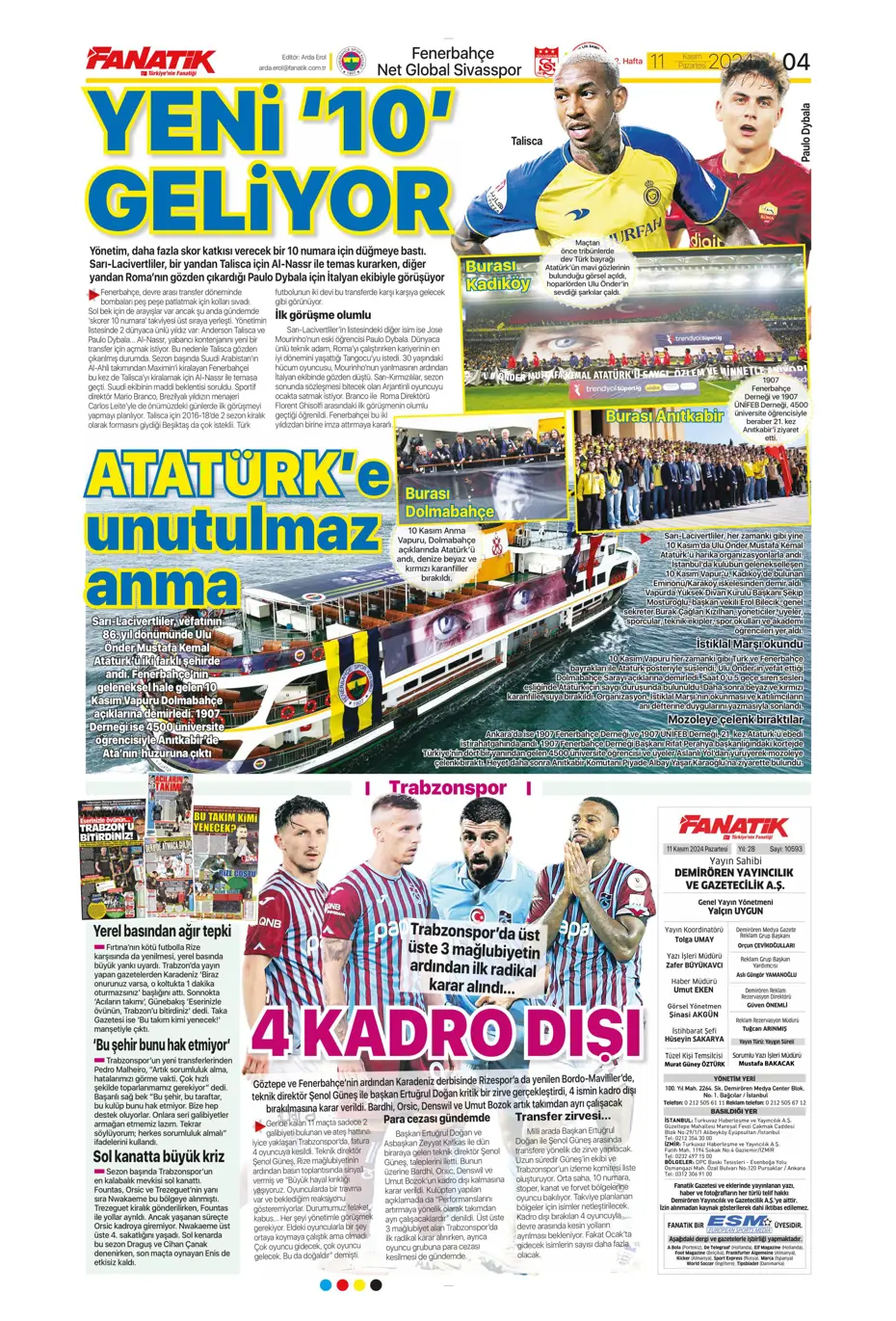 "Fenerbahçe'den Talisca ve Dybala bombası" | Sporun manşetleri - 5 "Fenerbahçe'den Talisca ve Dybala bombası" | Sporun manşetleri - 5