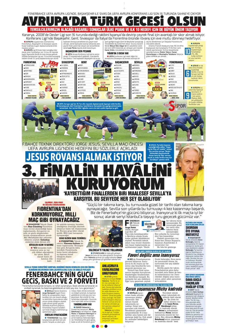 "Avrupa'yı fethedelim" - Sporun manşetleri - 20