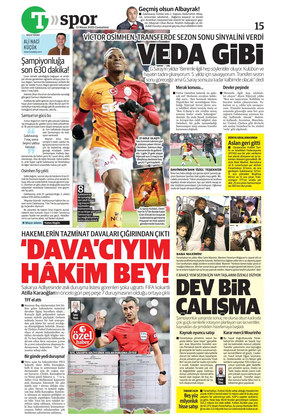 "Türk futbolunun utanç tablosu" | Sporun manşetleri - 45